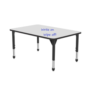 Premier White Dry Erase Sitting Height Collaborative Classroom Table, 36" x 54" Rectangle