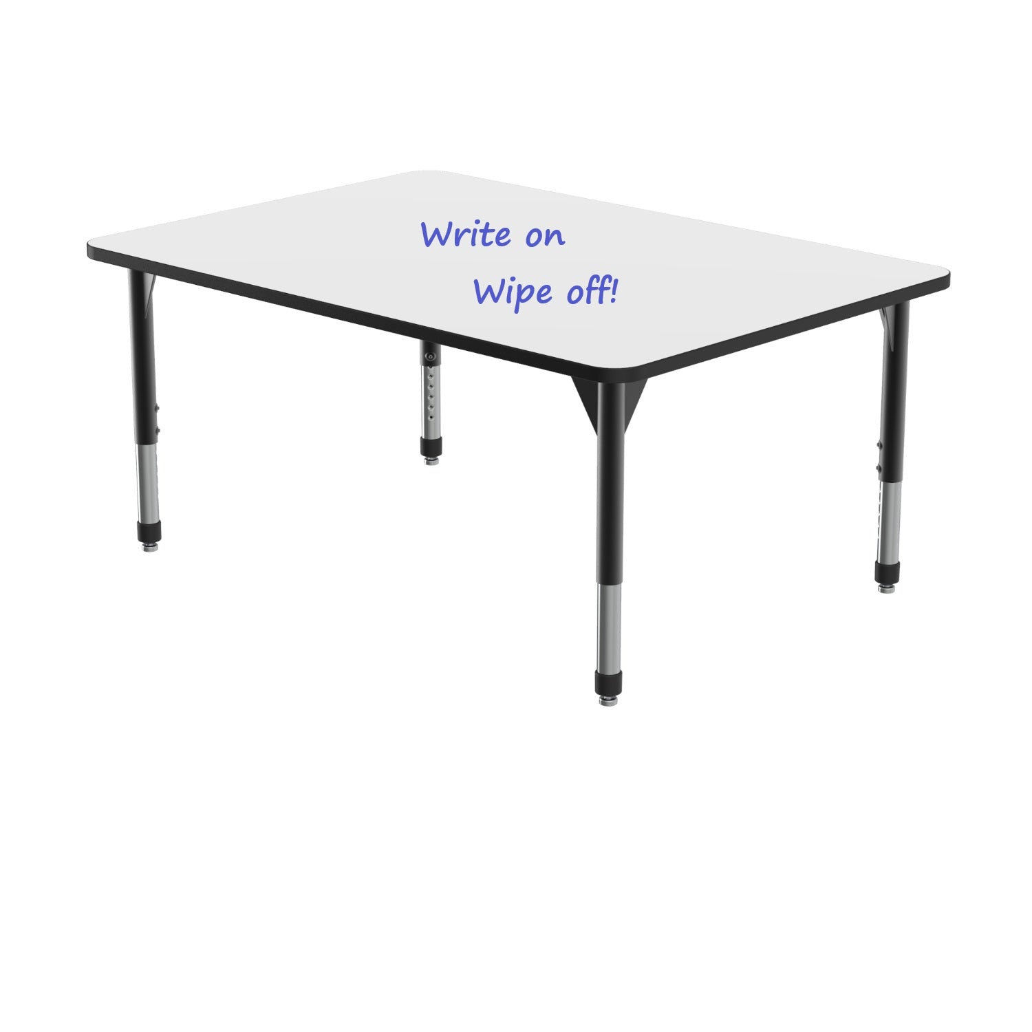 Premier White Dry Erase Standing Height Collaborative Classroom Table, 42" x 60" Rectangle