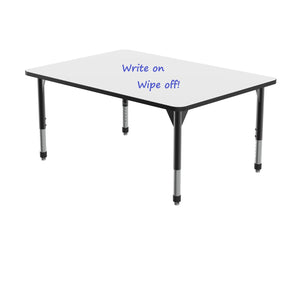 Premier White Dry Erase Standing Height Collaborative Classroom Table, 42" x 60" Rectangle