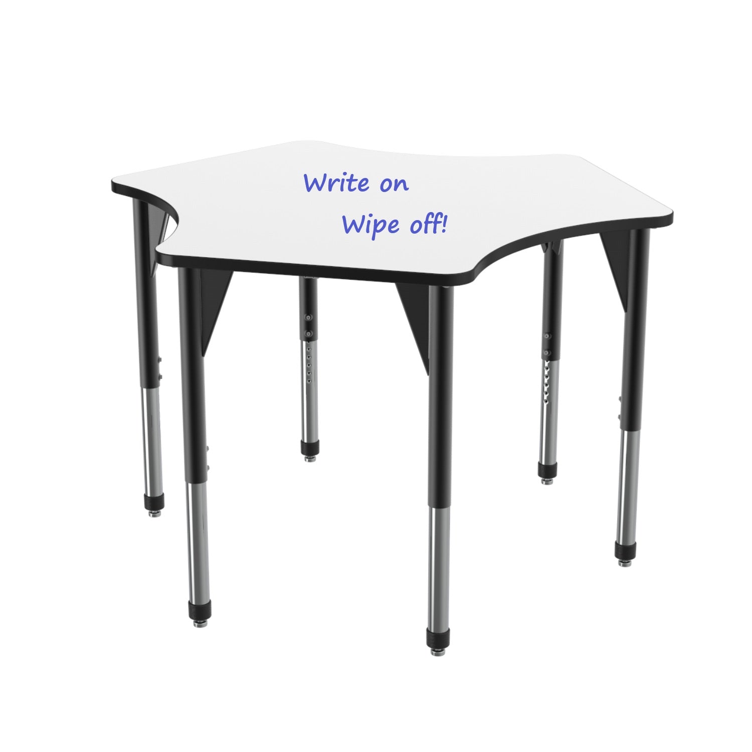 Premier White Dry Erase Standing Height Collaborative Classroom Table, 60" Delta