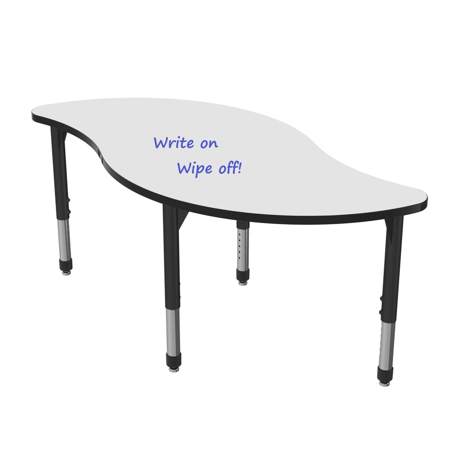 Premier White Dry Erase Sitting Height Collaborative Classroom Table, 30" x 60" Veer
