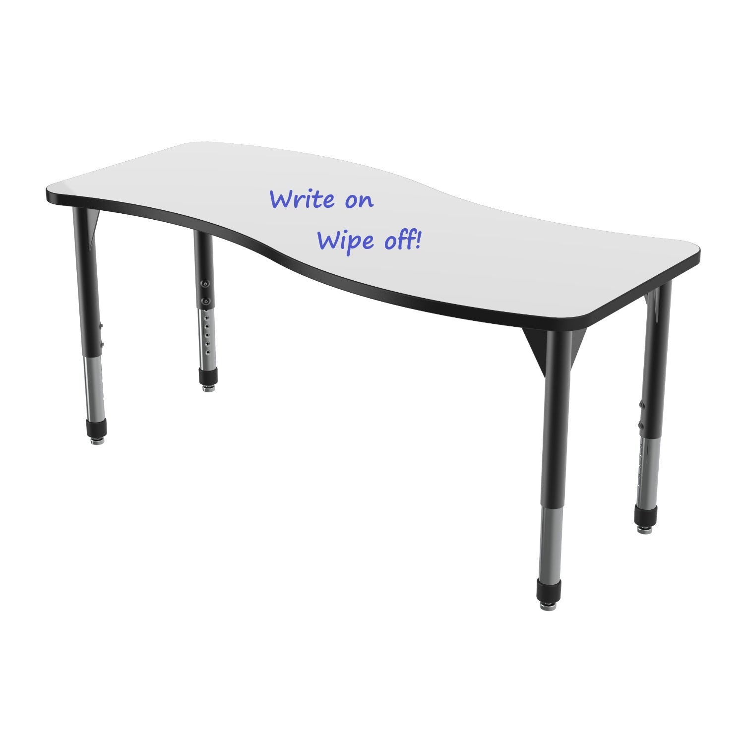 Marco Premier Dry Erase Standing Height Collaborative Classroom Table, 24" x 60" Wave