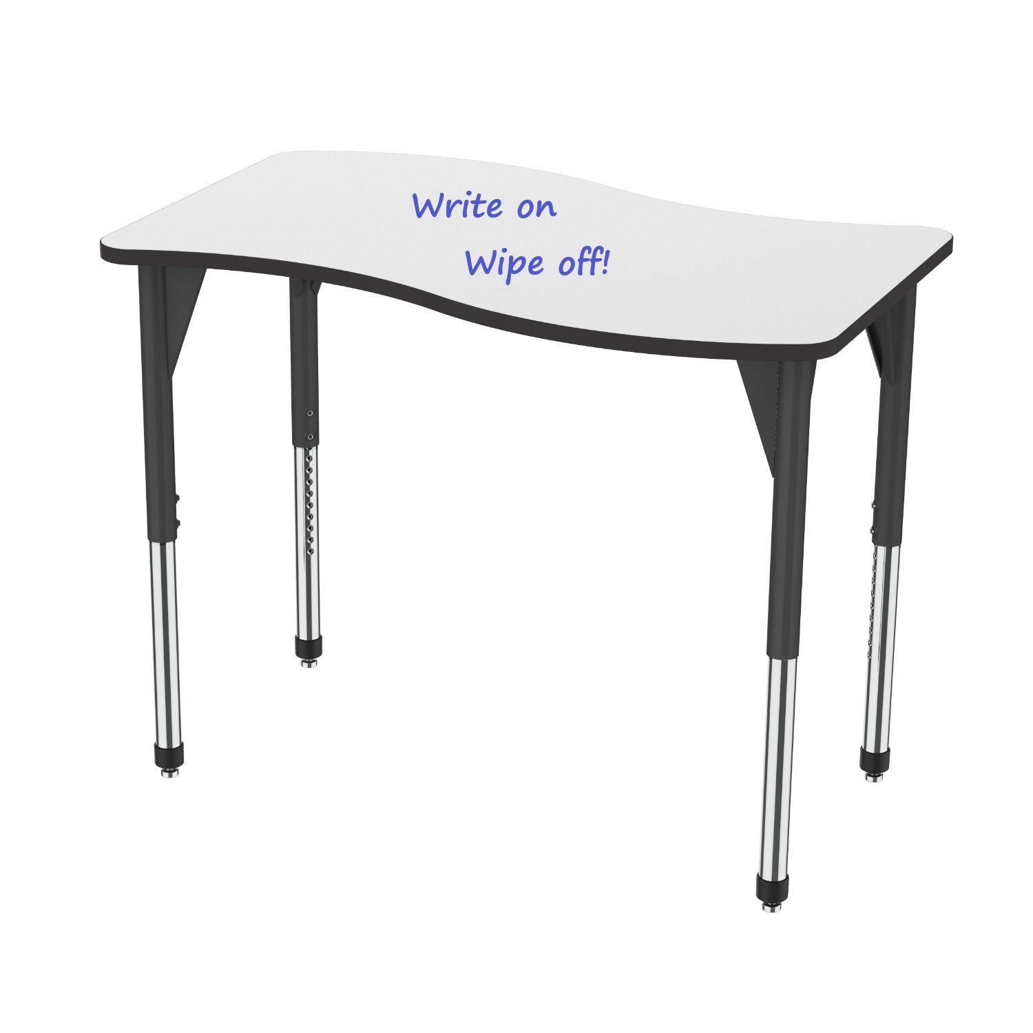 Premier White Dry Erase Standing Height Collaborative Classroom Table, 30" x 54" Wave