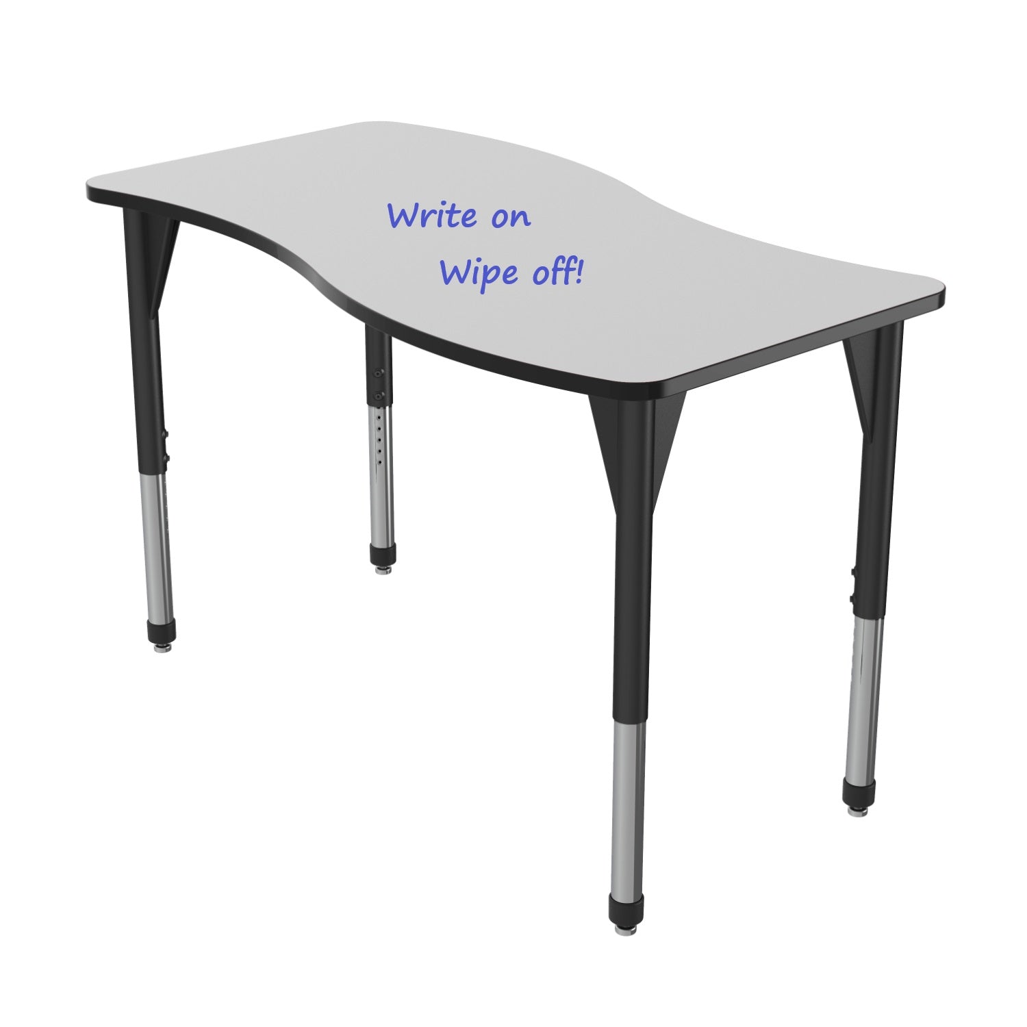 Premier White Dry Erase Standing Height Collaborative Classroom Table, 30" x 60" Wave