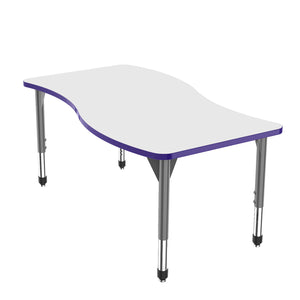 Premier White Dry Erase Sitting Height Collaborative Classroom Table, 30" x 54" Wave