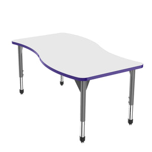 Marco Premier Dry Erase Sitting Height Collaborative Classroom Table, 30" x 54" Wave