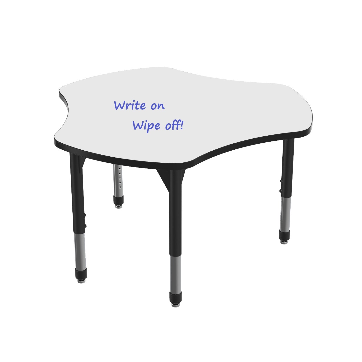 Premier White Dry Erase Sitting Height Collaborative Classroom Table, 48" Triad