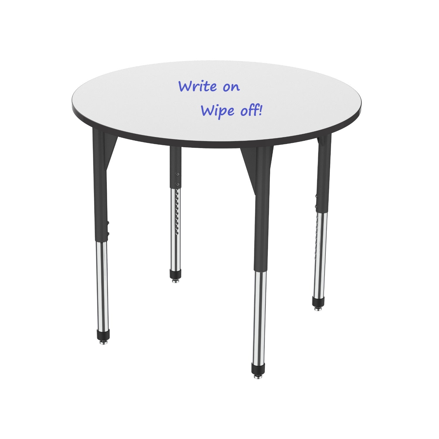 Premier White Dry Erase Standing Height Collaborative Classroom Table, 48" Round