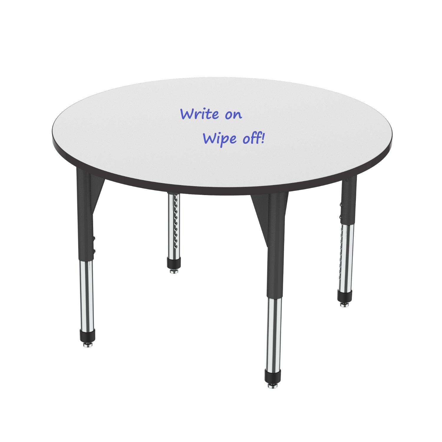 Premier White Dry Erase Sitting Height Collaborative Classroom Table, 48" Round