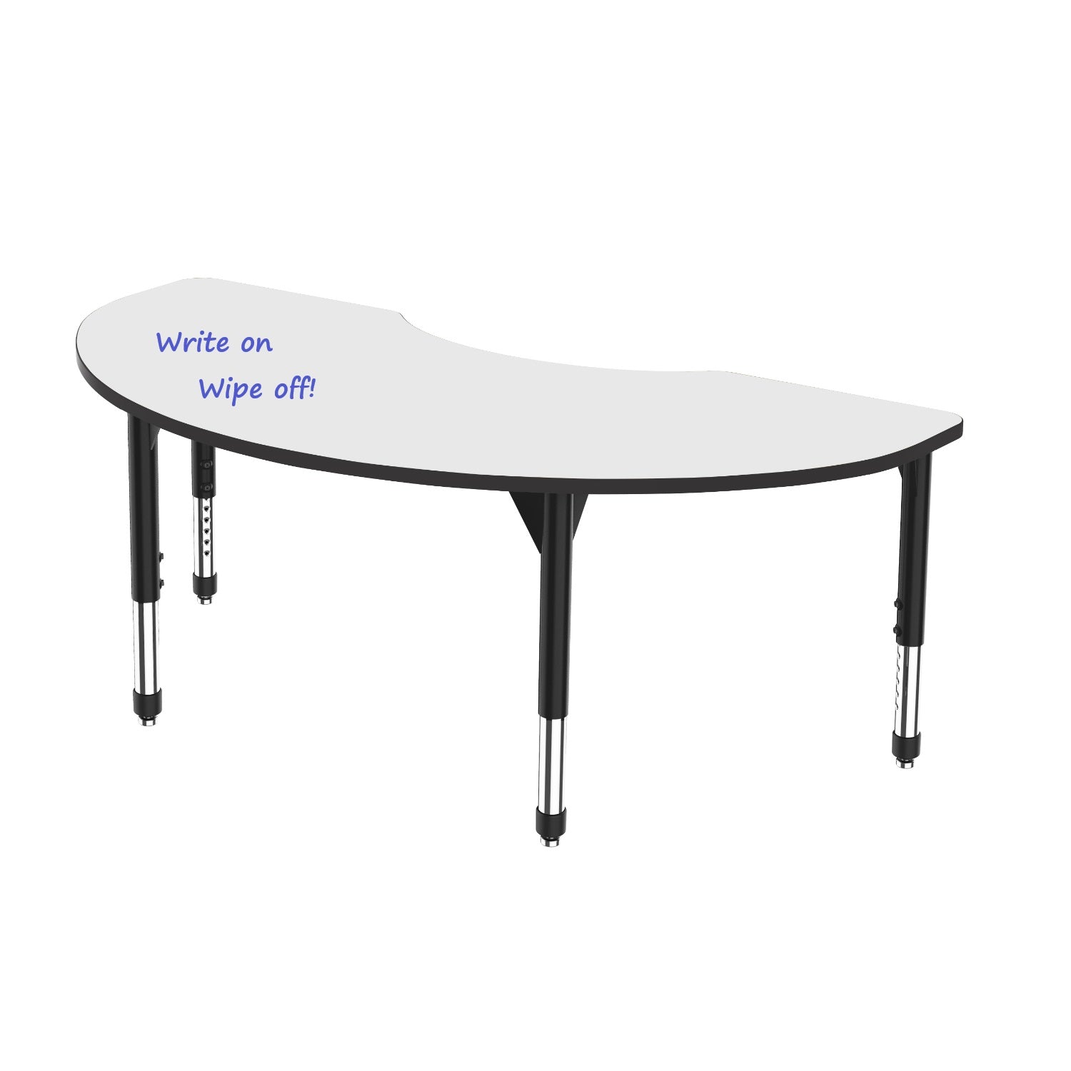 Premier White Dry Erase Standing Height Collaborative Classroom Table, 36" x 72" Kidney