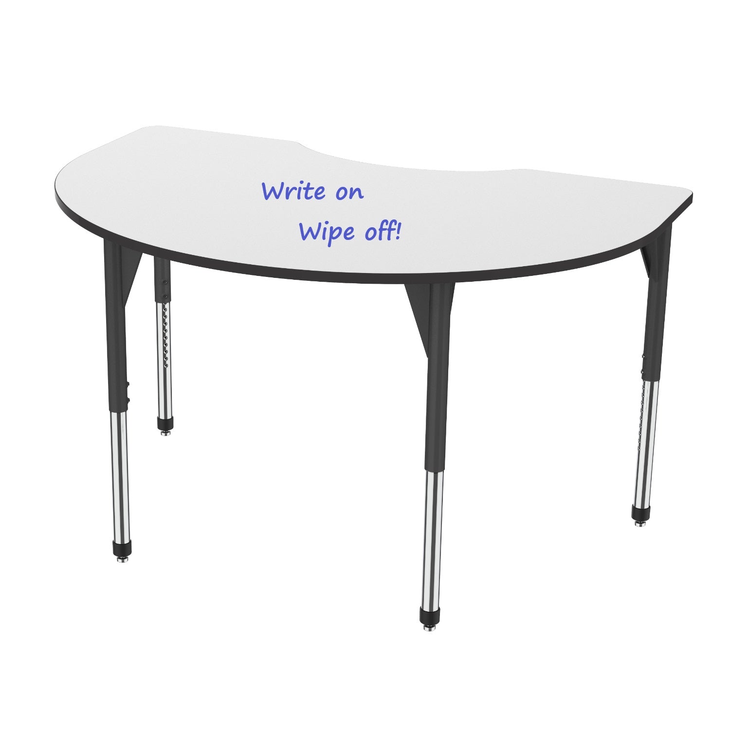 Marco Premier Dry Erase Standing Height Collaborative Classroom Table, 48" x 72" Kidney