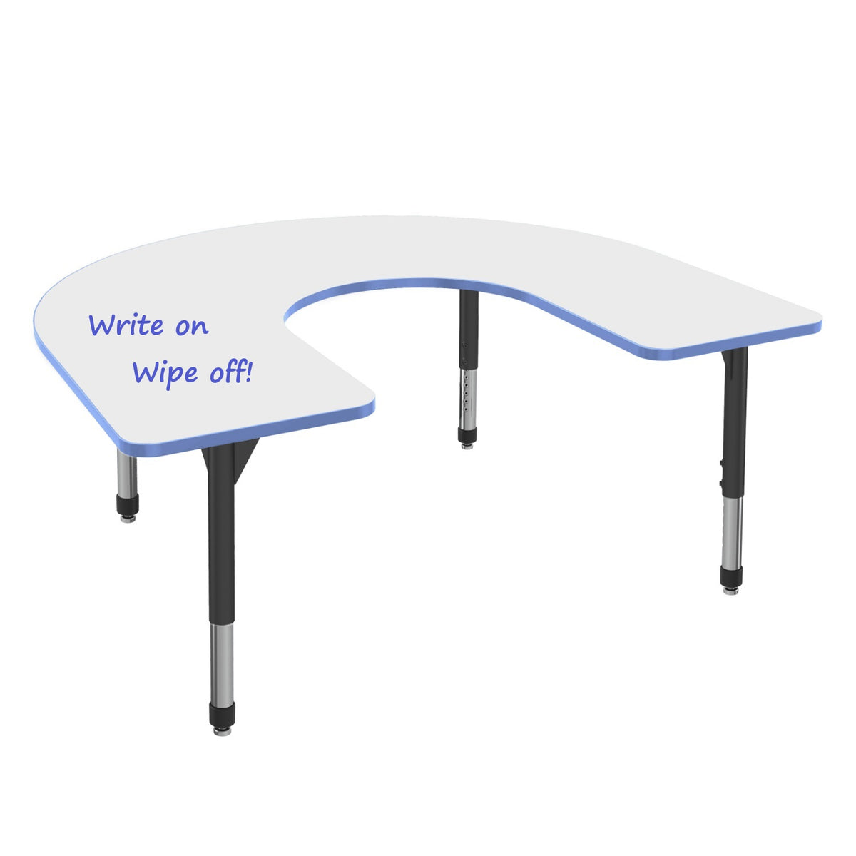 Premier Dry Erase Sitting Height Collaborative Classroom Table, 60" x 66" Horseshoe