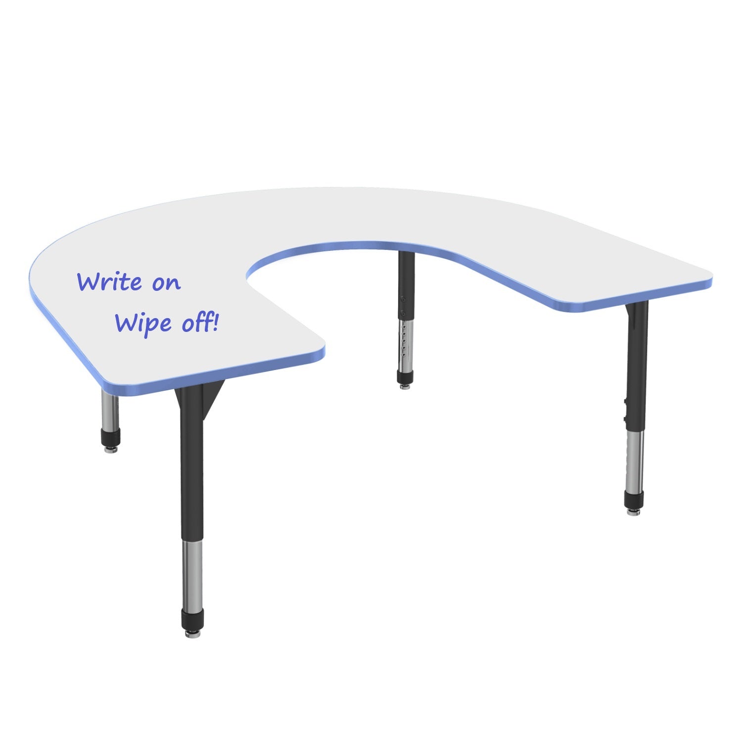 Marco Premier Dry Erase Sitting Height Collaborative Classroom Table, 60" x 66" Horseshoe