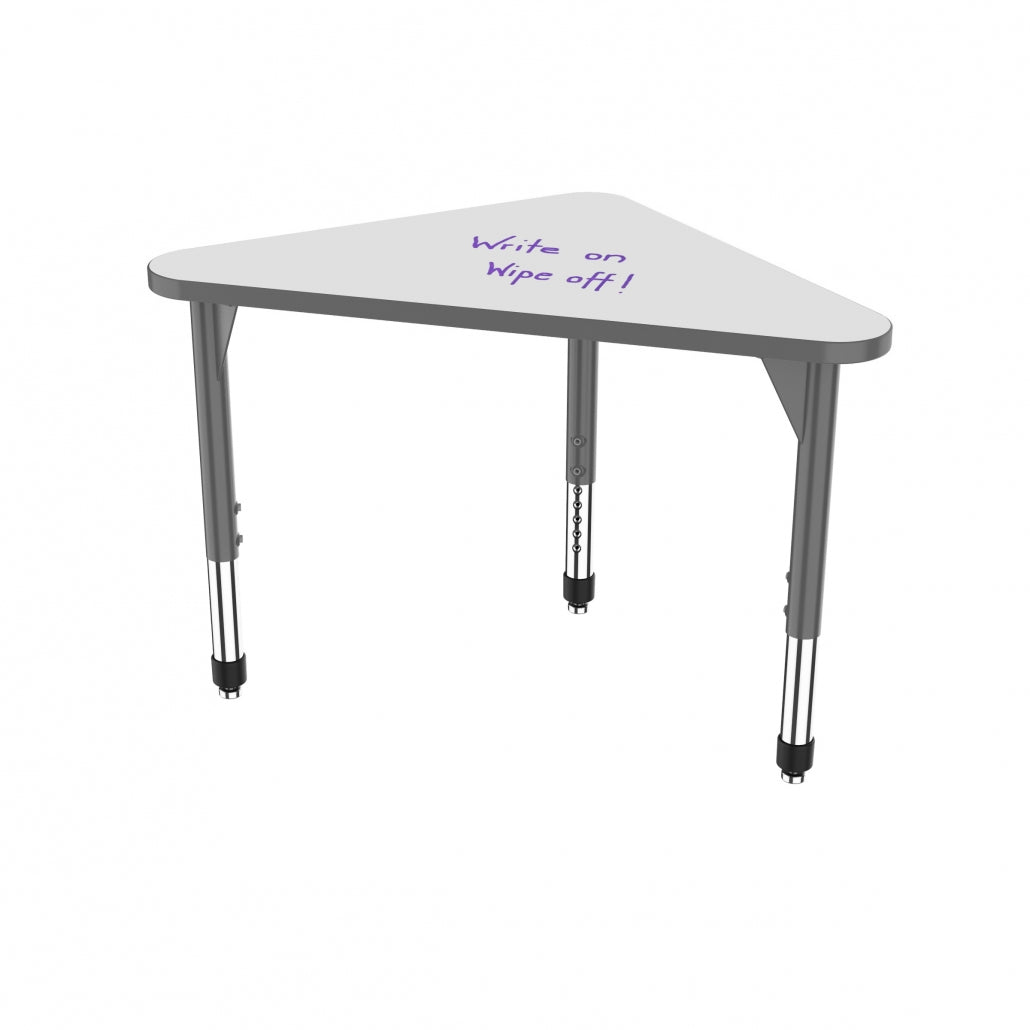 Premier White Dry-Erase Sitting Height Collaborative Desk, 23" x 41" Triangle