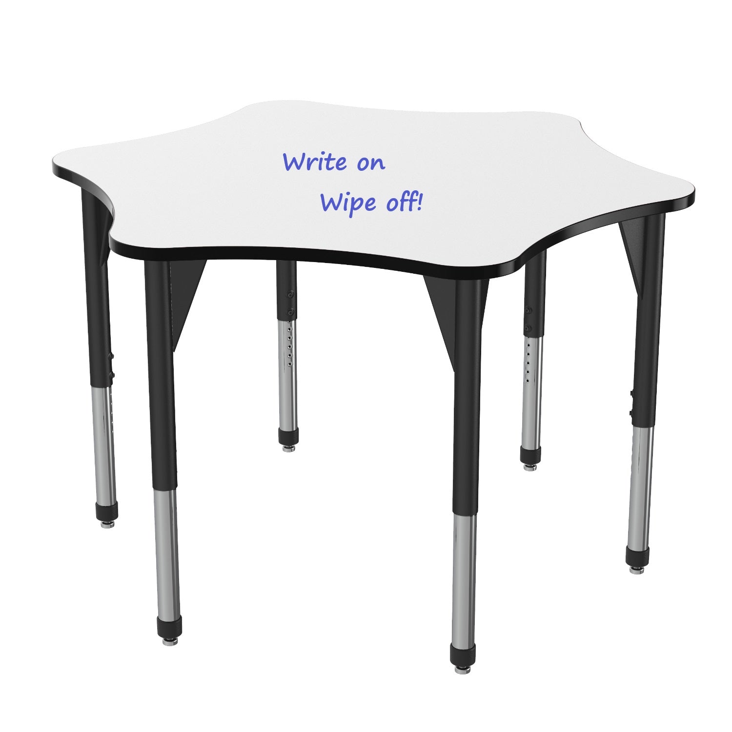 Premier White Dry Erase Standing Height Collaborative Classroom Table, 60" 6-Star