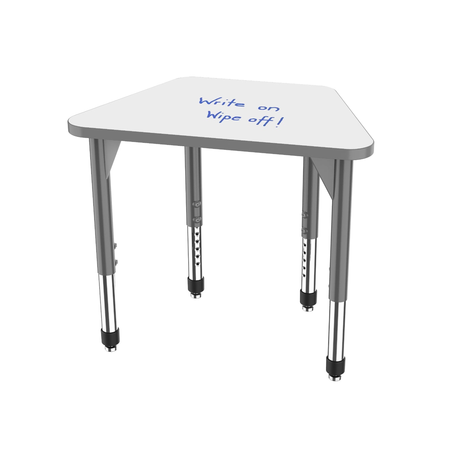 Premier White Dry-Erase Sitting Height Collaborative Desk, 20" x 31" Trapezoid
