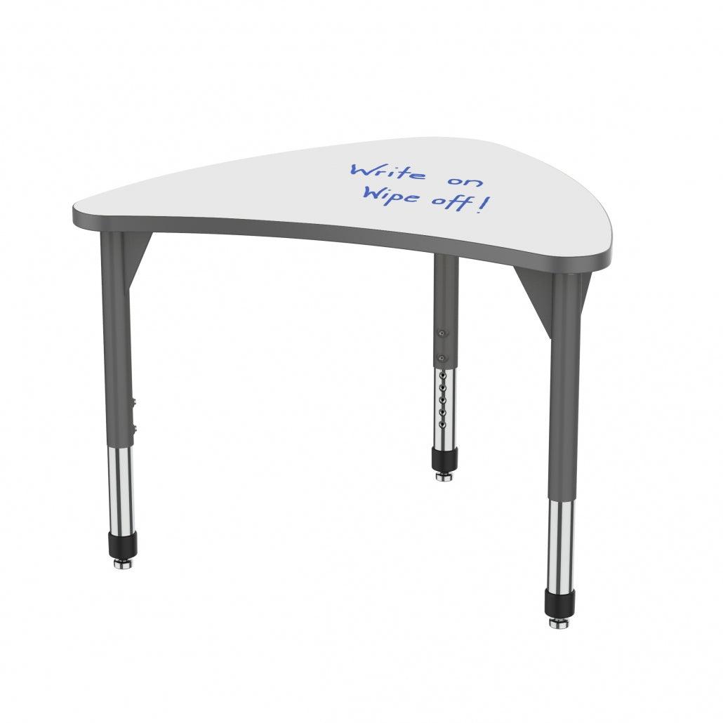 Premier White Dry-Erase Sitting Height Collaborative Desk, 31" x 38" Large Chevron