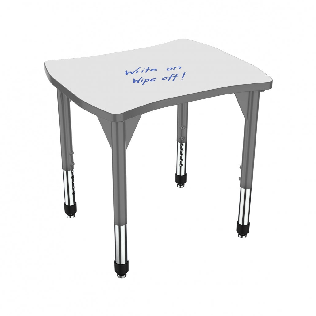 Marco Premier Dry-Erase Sitting Height Collaborative Desk, 24" x 28" Dogbone/Contour