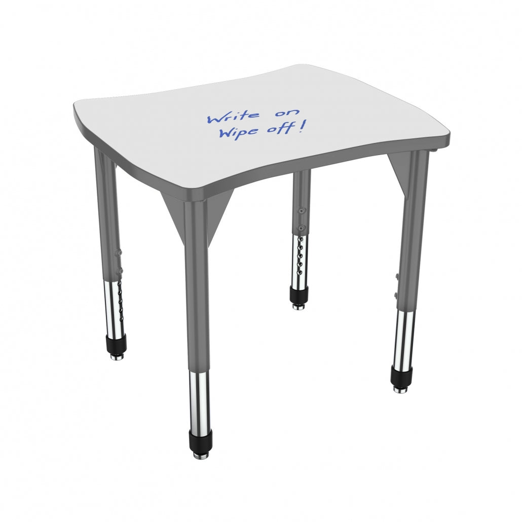 Premier White Dry-Erase Sitting Height Collaborative Desk, 24" x 28" Contour