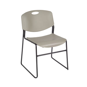 Kahlo Round Breakroom Table and Chair Package, 36" Round Kahlo Tapered Leg Breakroom Table with 4 Zeng Stack Chairs