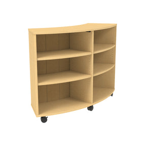 Single-Sided Curved Mobile Bookcase with 6 Shelves, 42" High