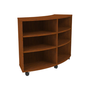 Single-Sided Curved Mobile Bookcase with 6 Shelves, 42" High