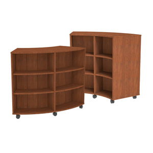 Marco Double-Sided Curved Mobile Bookcase with 12 Shelves, 48" High