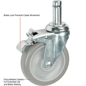 Global Industrial Mobile Computer Workstation, 5" Caster Set (2 Locking)