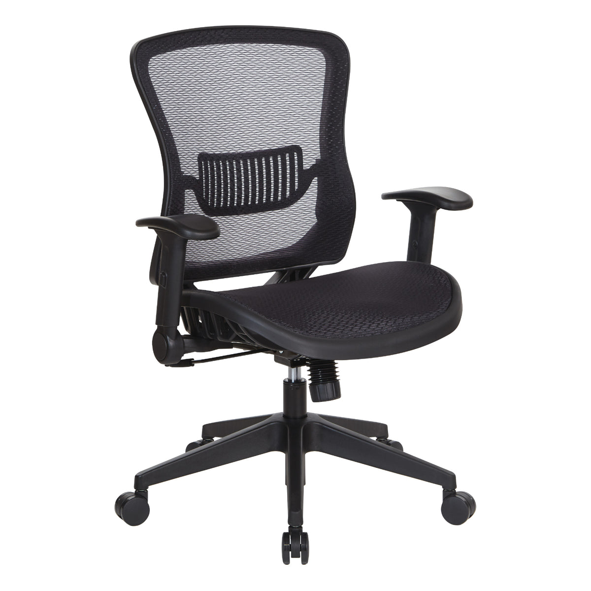 Professional Air Grid® Back Manager’s Chair with Fabric Seat, Adjustable Arms and Angled Nylon Base