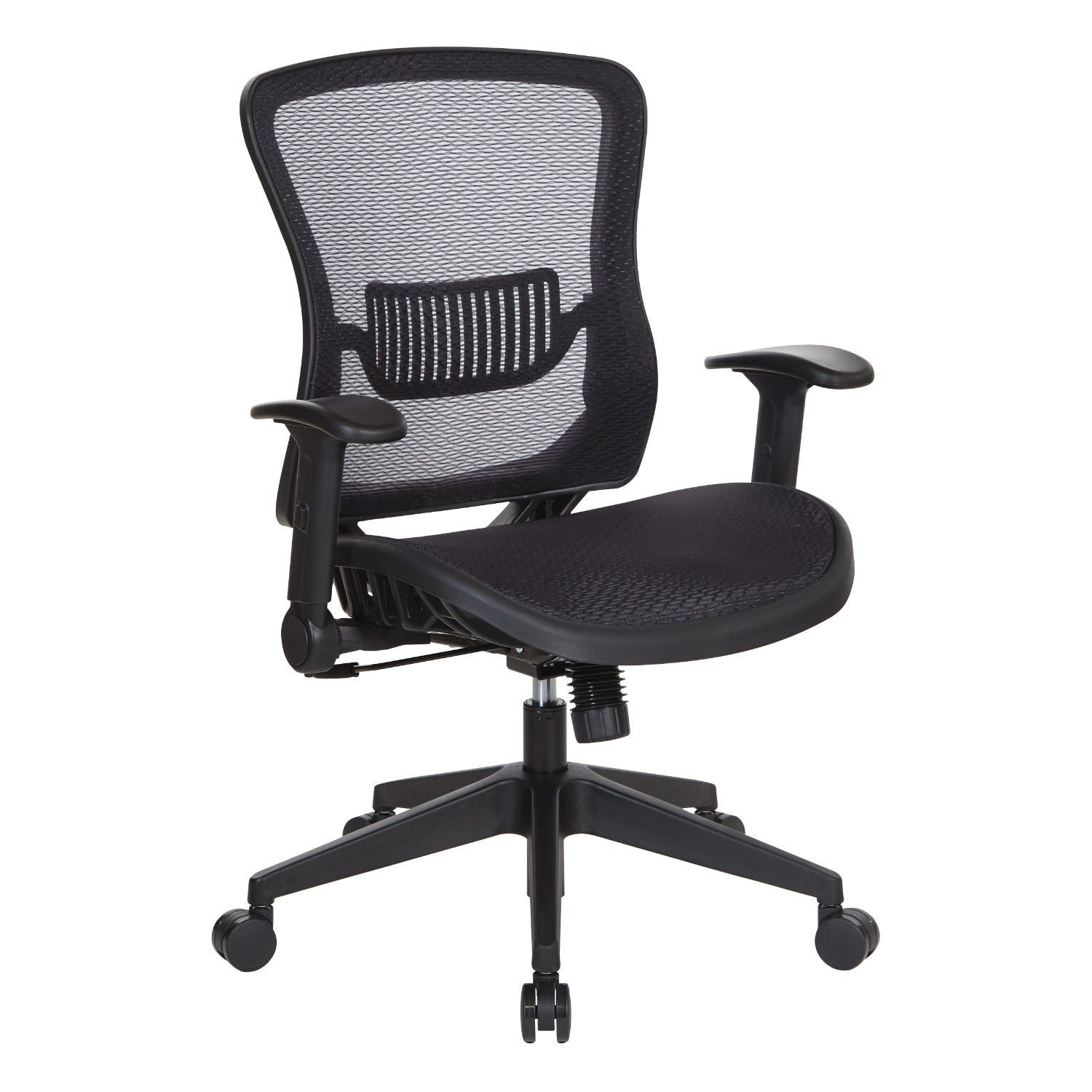Professional Air Grid® Back Manager’s Chair with Fabric Seat, Adjustable Arms and Angled Nylon Base