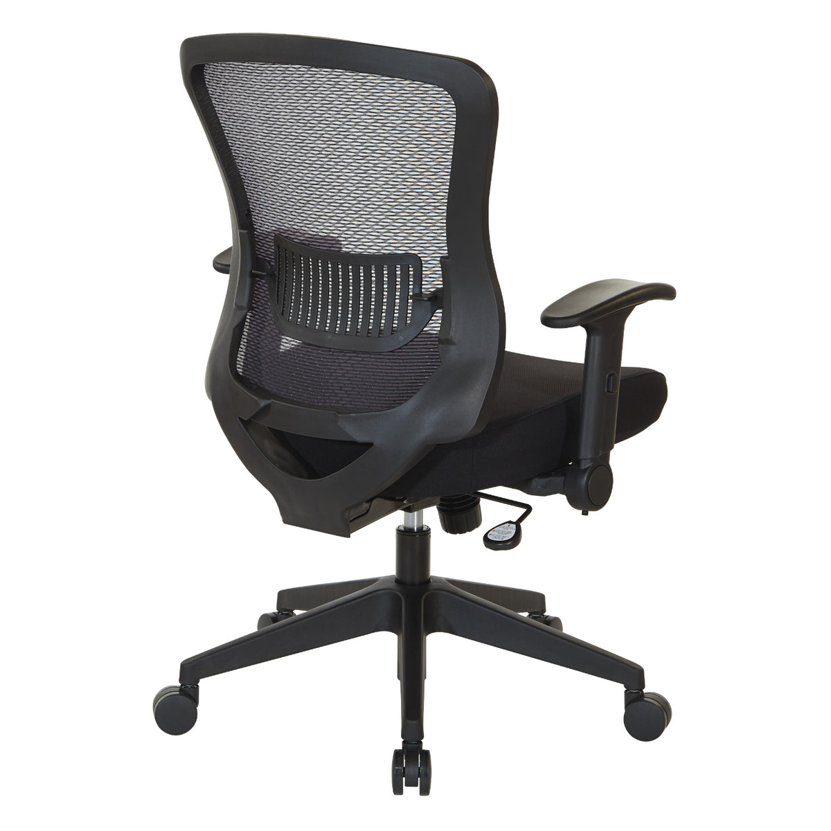 Dark Air Grid® Back and Padded Mesh Seat Manager’s Chair with Adjustable Plastic Lumbar Support, Height Adjustable Flip Arms and Nylon Base