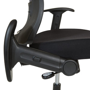 Dark Air Grid® Back and Padded Mesh Seat Manager’s Chair with Adjustable Plastic Lumbar Support, Height Adjustable Flip Arms and Nylon Base