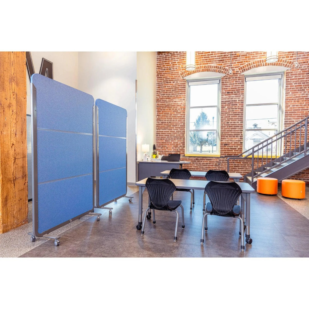 Mobile Acoustic Two-Color Room Divider, Special Order Colors (50 Divider Minimum)
