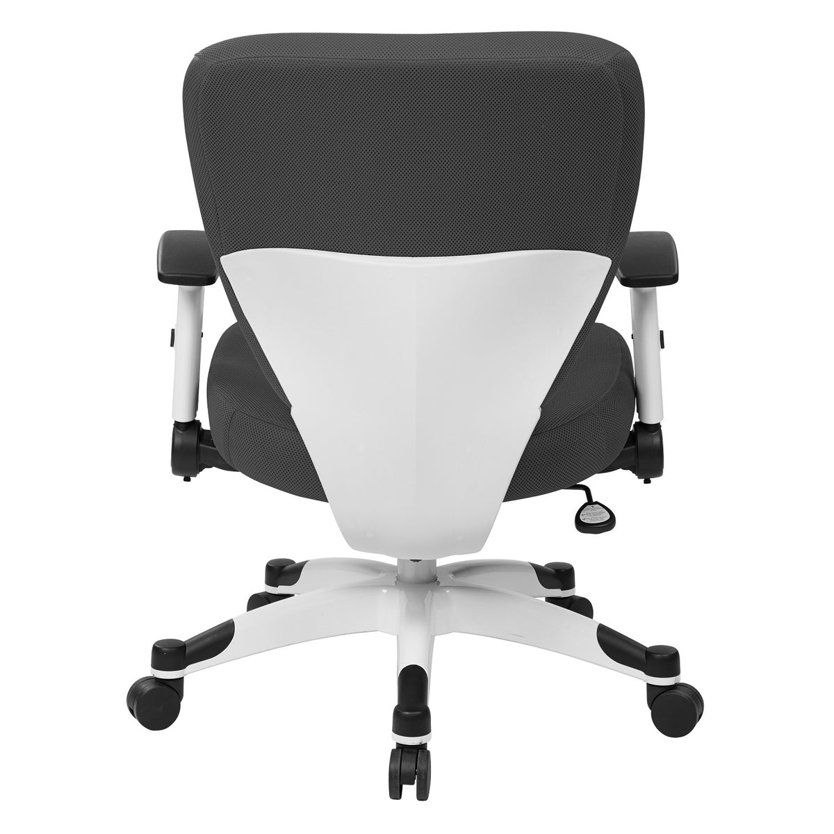 Pulsar Series White Frame Finish Manager's Chair with Padded Mesh Seat and Back, Height Adjustable Flip Arms and White Coated Nylon Base