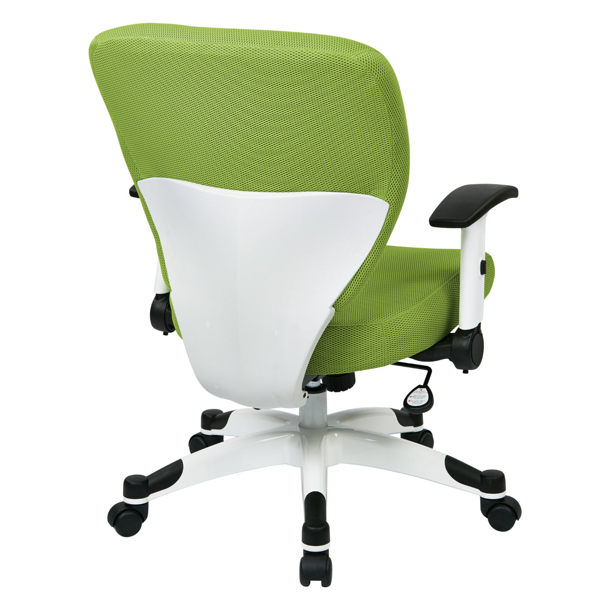 Pulsar Series White Frame Finish Manager's Chair with Padded Mesh Seat and Back, Height Adjustable Flip Arms and White Coated Nylon Base, Fun Colors