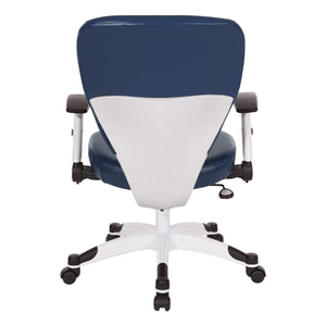 Pulsar Series White Frame Finish Manager’s Chair with Dillon/Castillo Seat and Back, Height Adjustable Flip Arms and Coated Nylon Base