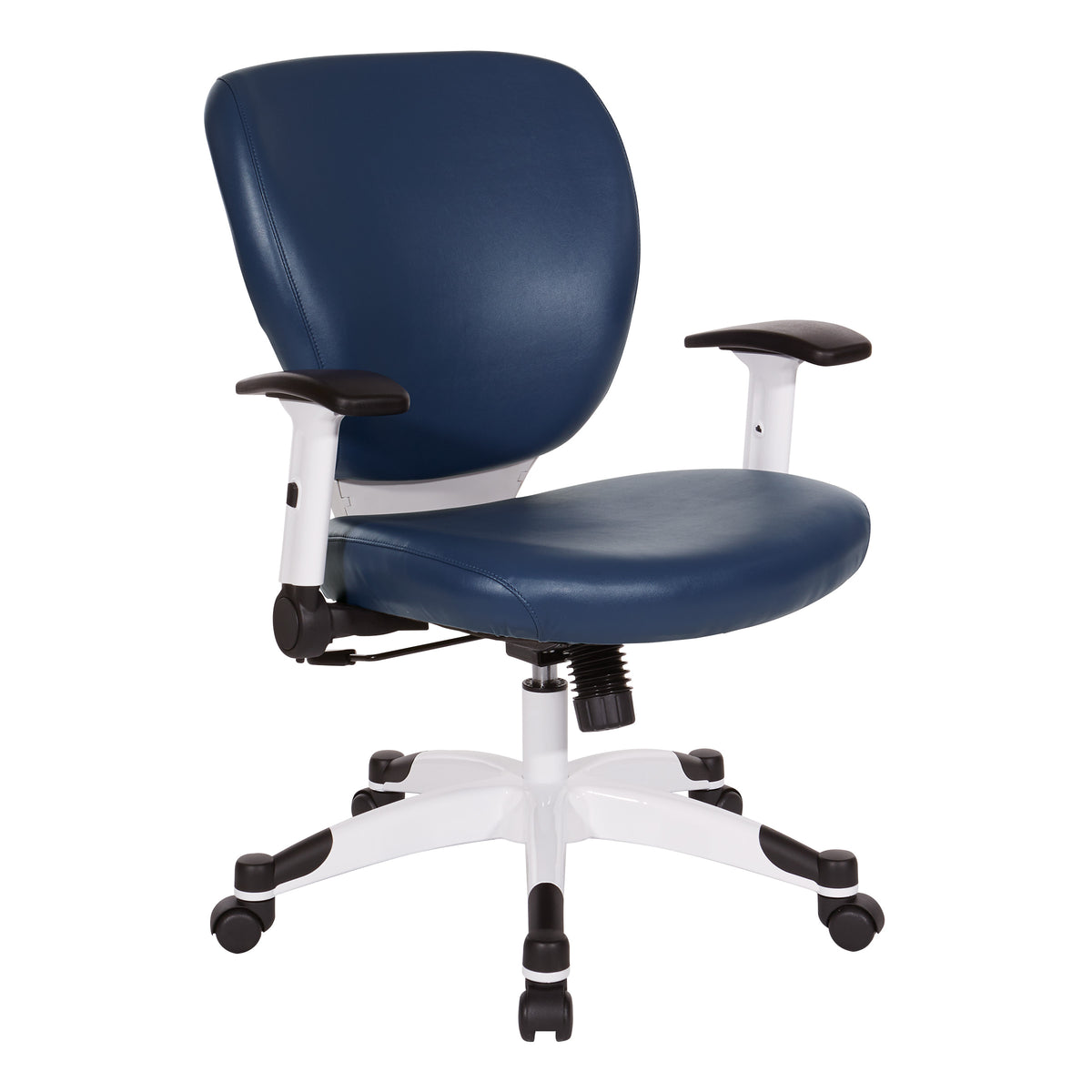 Pulsar Series White Frame Finish Manager’s Chair with Dillon/Castillo Seat and Back, Height Adjustable Flip Arms and Coated Nylon Base