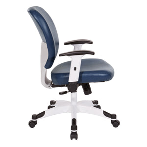 Pulsar Series White Frame Finish Manager’s Chair with Dillon/Castillo Seat and Back, Height Adjustable Flip Arms and Coated Nylon Base
