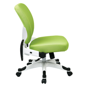 Pulsar Series White Frame Finish Manager's Chair with Padded Mesh Seat and Back, Height Adjustable Flip Arms and White Coated Nylon Base, Fun Colors
