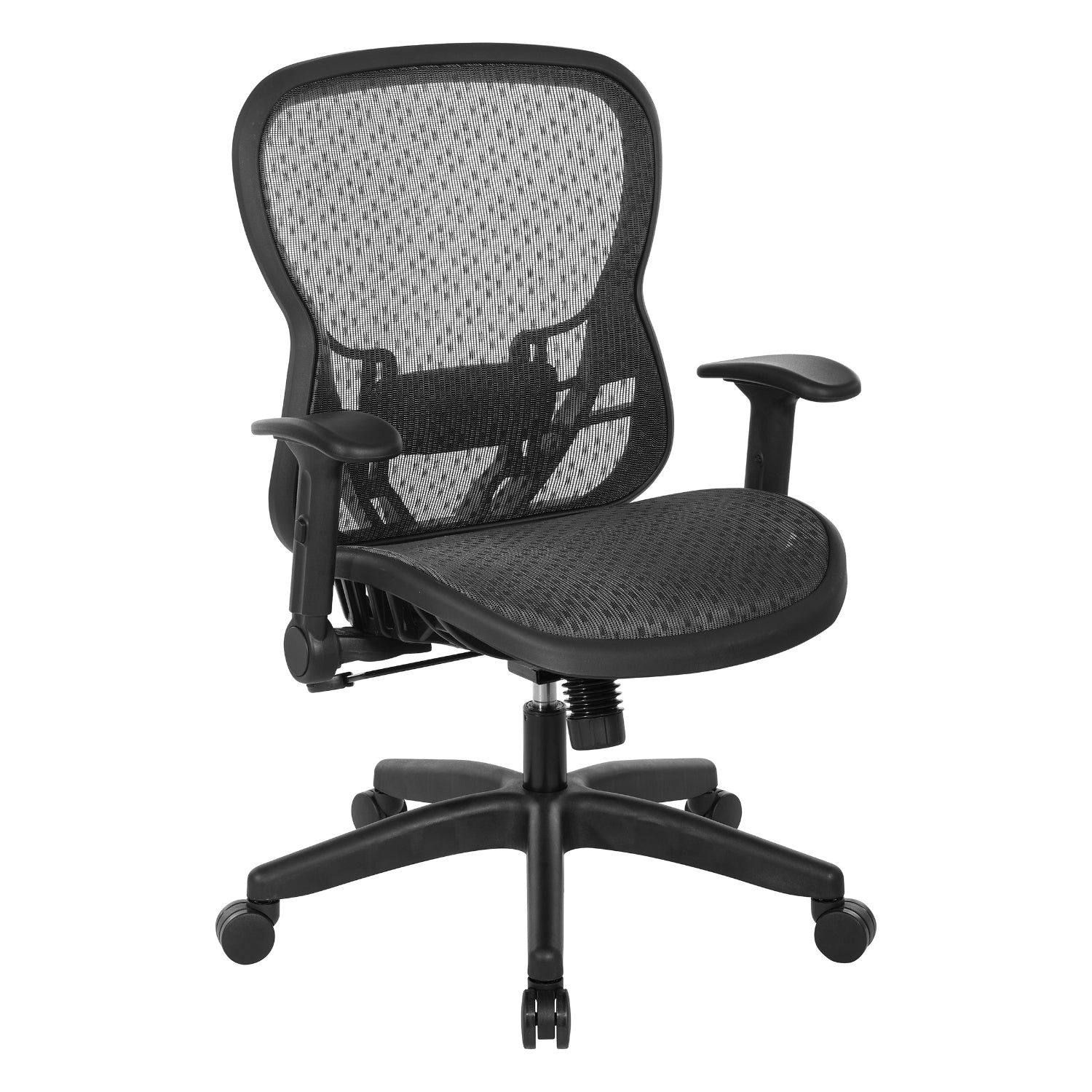 R2 SpaceGrid Seat and Back Chair with Height Adjustable Flip Arms, Adjustable Lumbar and Nylon Base
