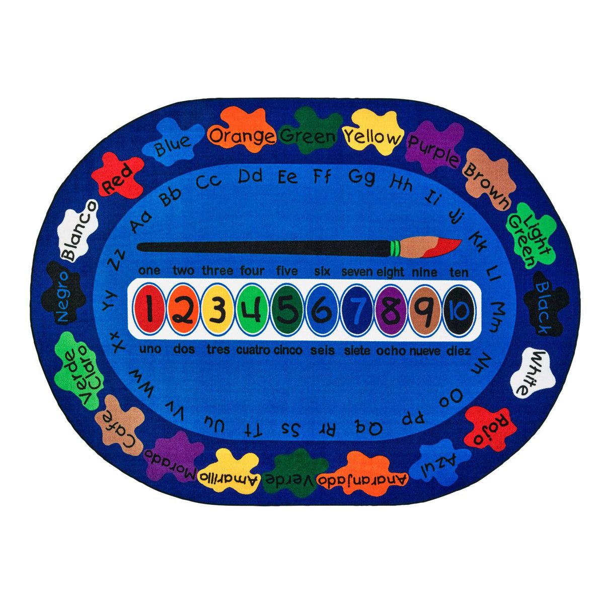 Carpets for Kids Bilingual Paint by Numero, 8'3" x 11'8" Oval