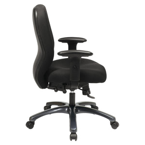 24/7 Multi-Shift Executive Ergonomic Chair with Titanium EPD Finish, Icon Black Fabric Upholstery
