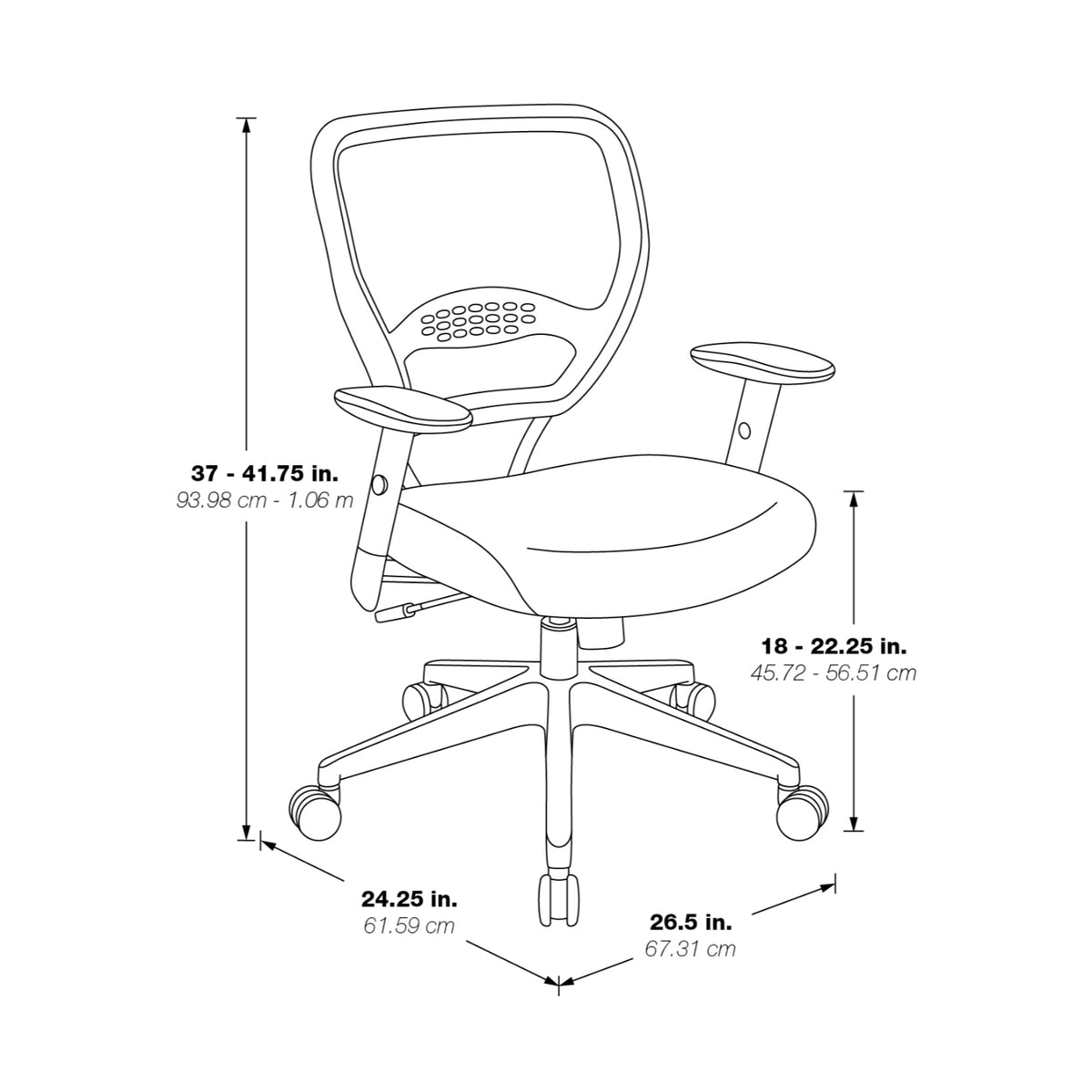 Air Grid® Back Manager’s Chair with Fabric Upholstered Seat