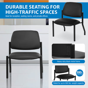 Big & Tall Silver Ion Technology Armless Guest Chair, 500 lb. Capacity