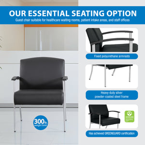 Big & Tall Silver Ion Technology Healthcare Guest Chair, 300 lb. Capacity