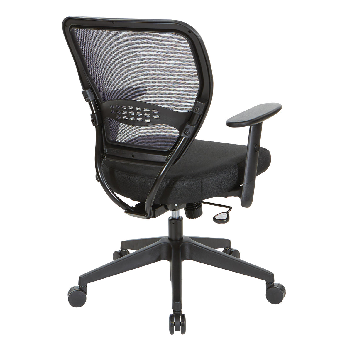 24/7 High Intensity Use Dark Air Grid® Back Task Chair with Memory Foam Black Mesh Seat, Adjustable Angled Arms and Angled Nylon Base