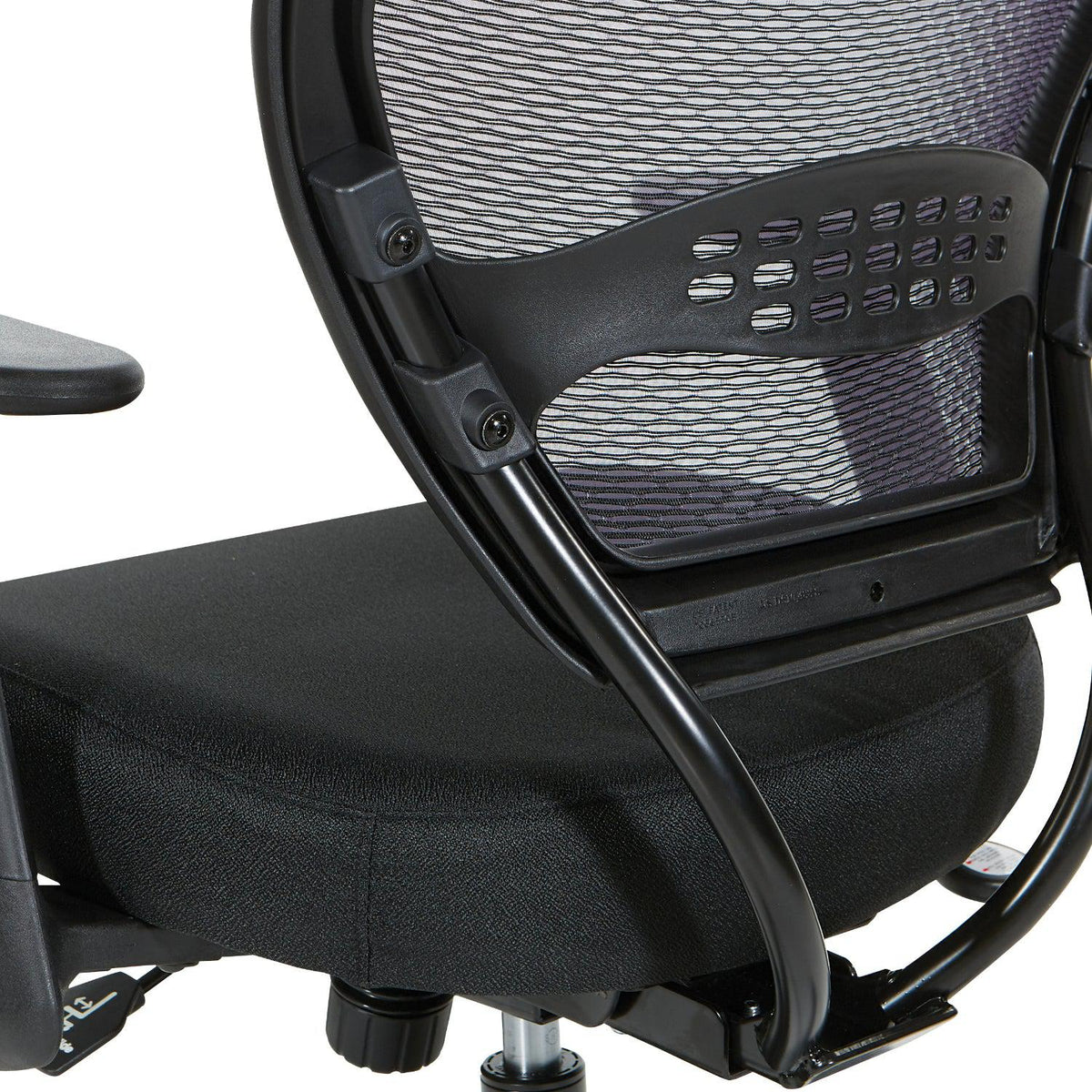 24/7 High Intensity Use Dark Air Grid® Back Task Chair with Memory Foam Black Mesh Seat, Adjustable Angled Arms and Angled Nylon Base