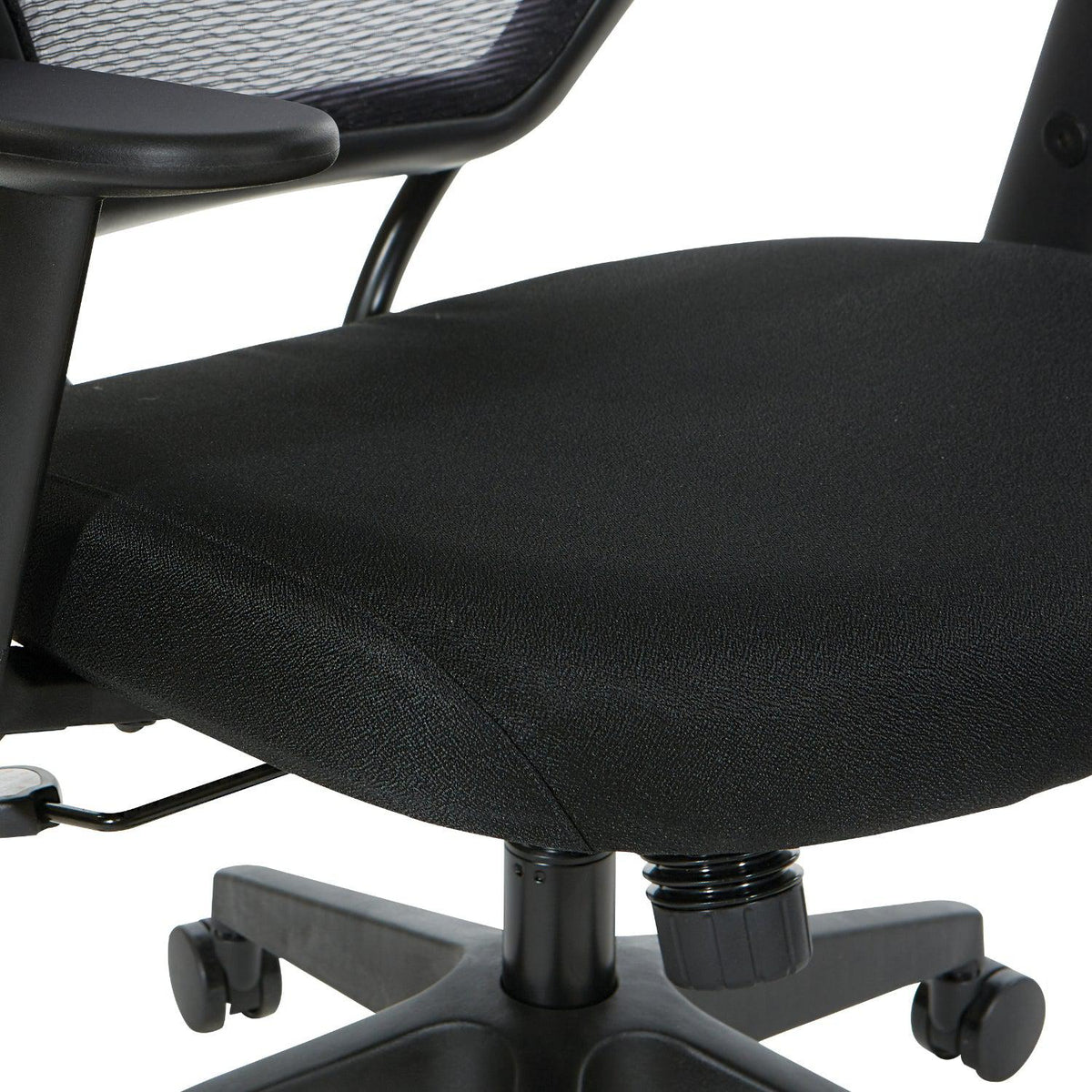 24/7 High Intensity Use Dark Air Grid® Back Task Chair with Memory Foam Black Mesh Seat, Adjustable Angled Arms and Angled Nylon Base