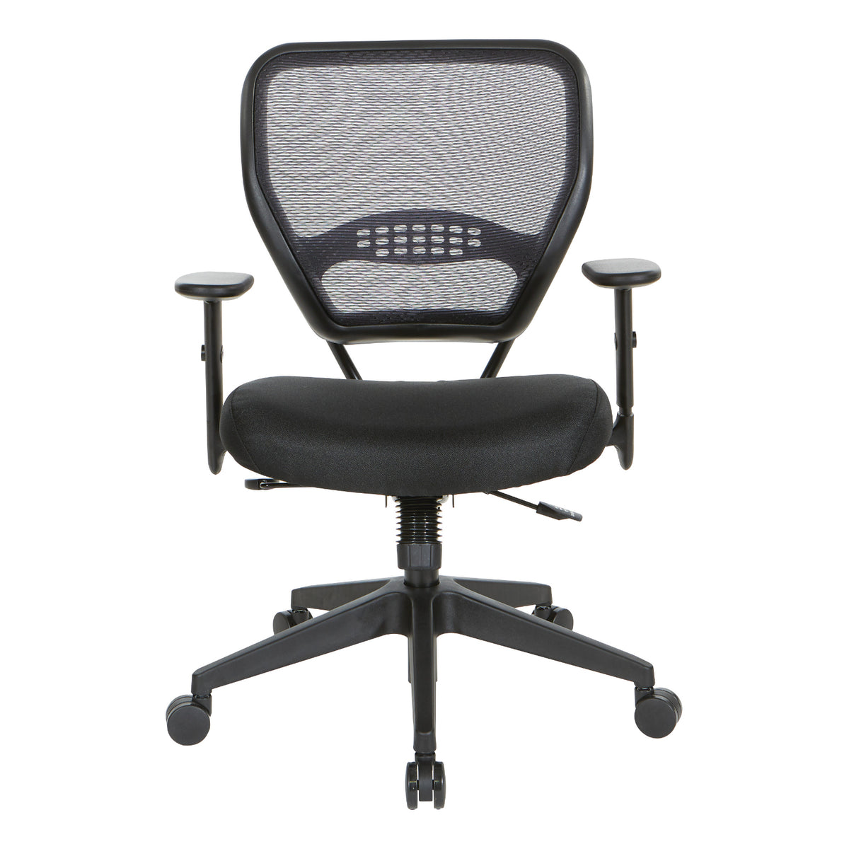 24/7 High Intensity Use Dark Air Grid® Back Task Chair with Memory Foam Black Mesh Seat, Adjustable Angled Arms and Angled Nylon Base