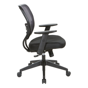 24/7 High Intensity Use Dark Air Grid® Back Task Chair with Memory Foam Black Mesh Seat, Adjustable Angled Arms and Angled Nylon Base
